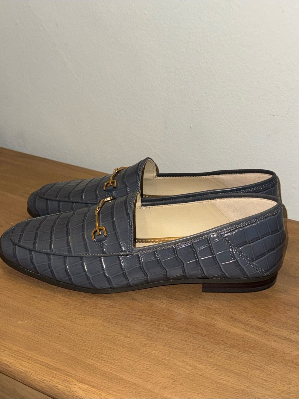 Sam Edelman Loraine Croc Loafers - Slate Blue - Picture 5 of 8